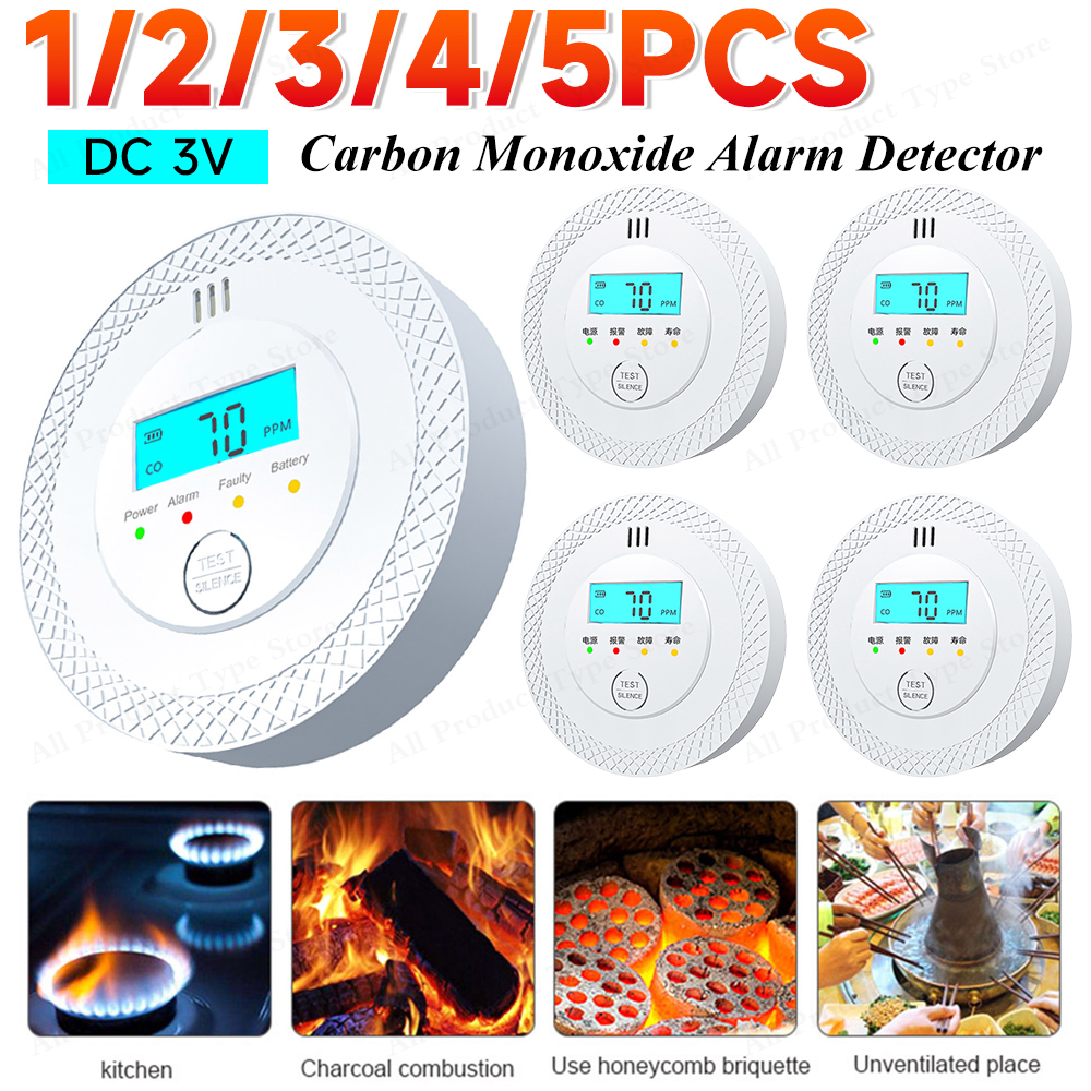 1-5PCS Carbon Monoxide Alarm D - Smoke Detector Interconnected recension och pris