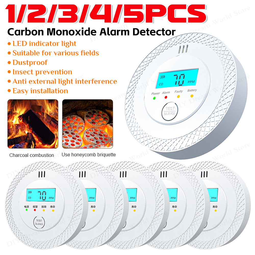 1-5PCS Carbon Monoxide Alarm D - Smoke Detector Interconnected recension och pris