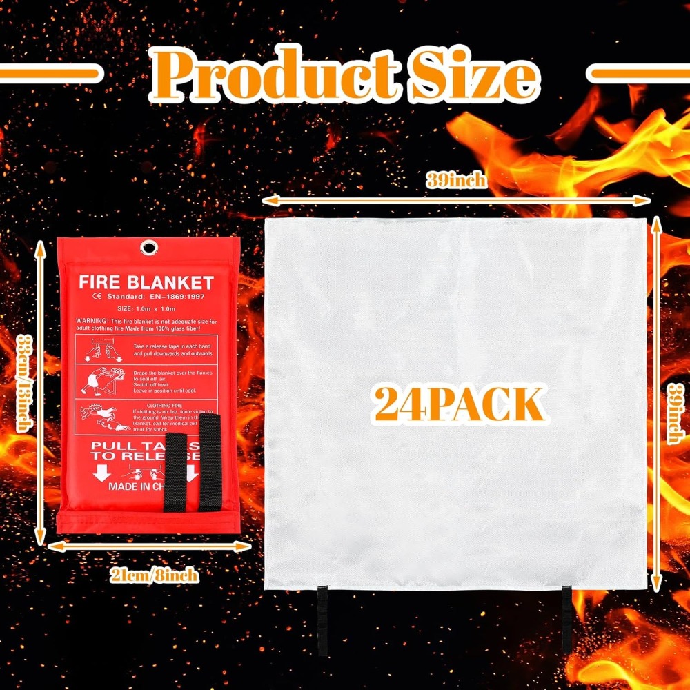 24 Pcs Fire Blanket - Fibergla - Fire Blanket Kitchen recension och pris