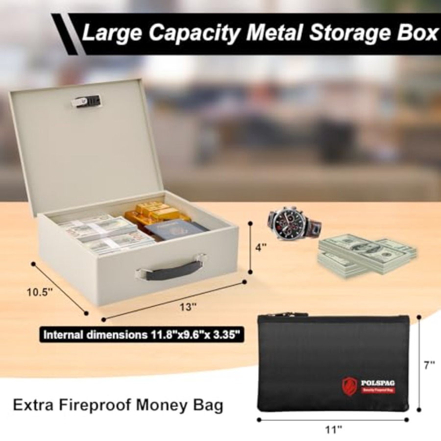Fireproof Document Box with Ke - Fire Safe Document recension och pris
