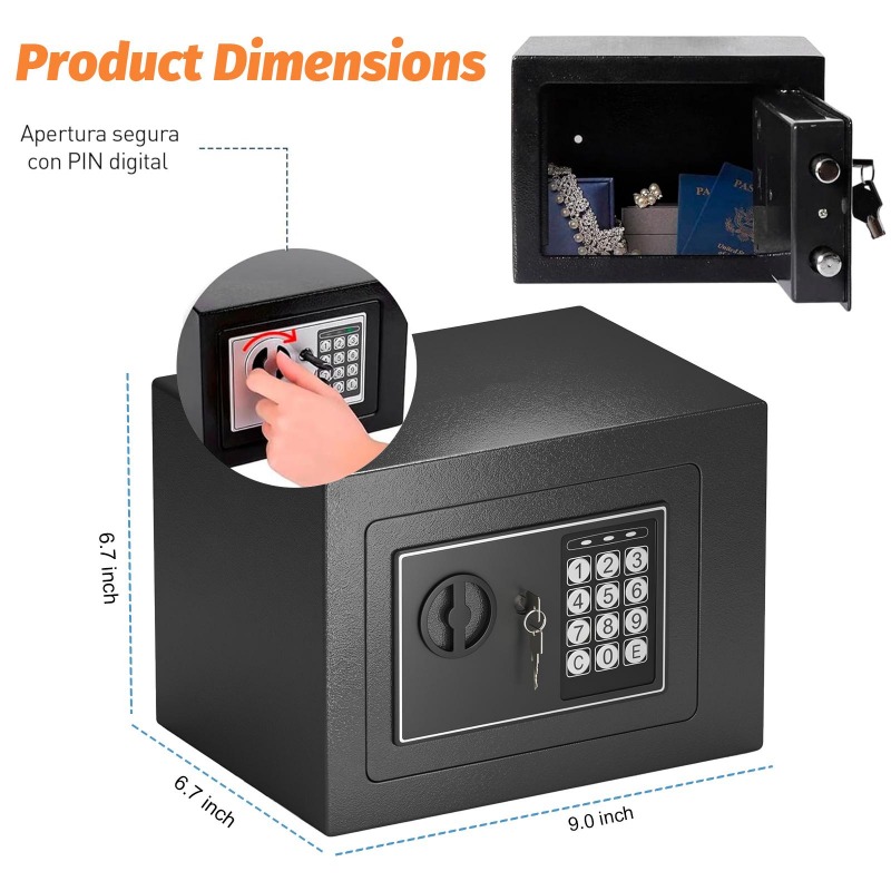 Digital Electronic Safe Box wi - Lockbox Key Secure recension och pris