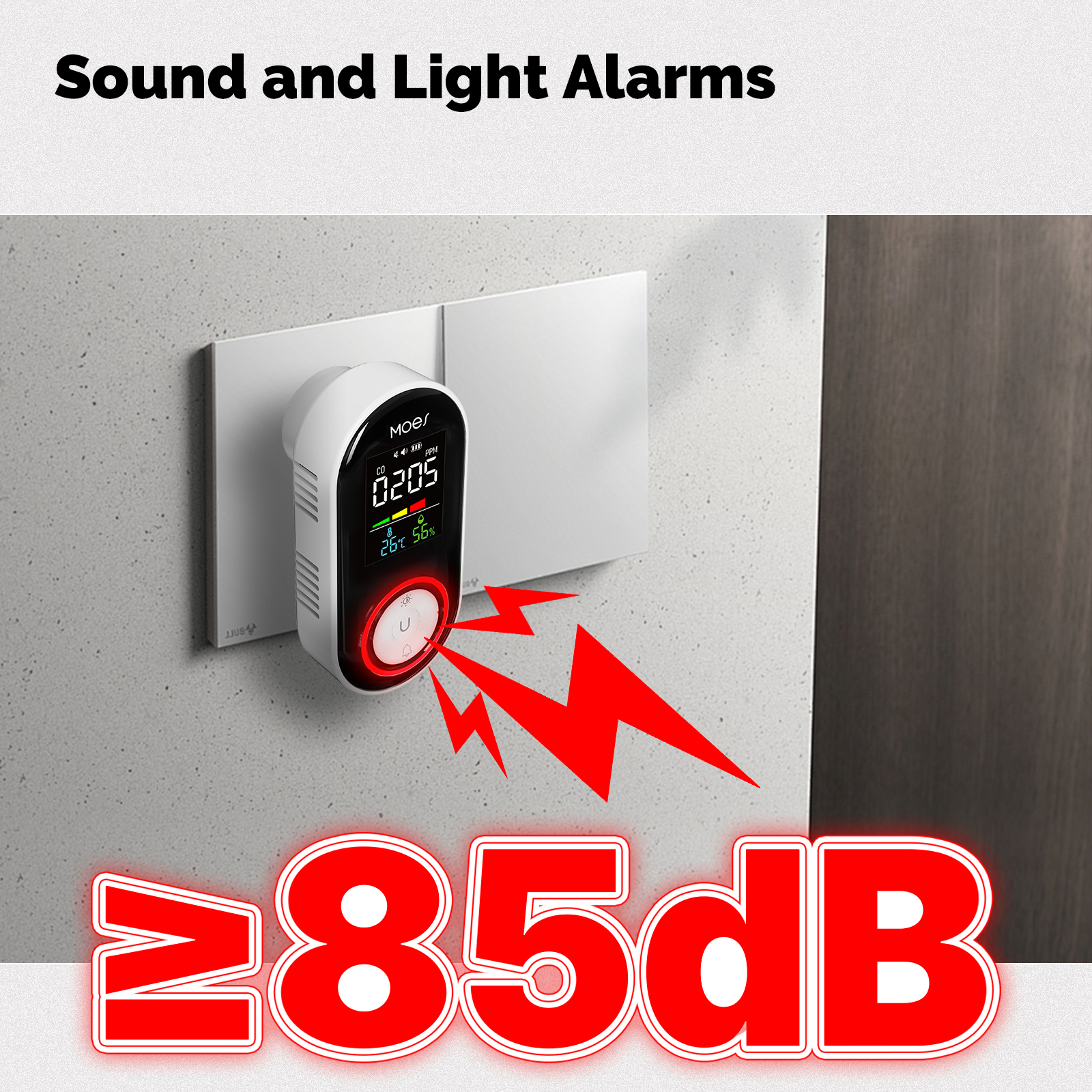 MOES CO Smoke Gas Detector Ala - Co Detector Plug recension och pris
