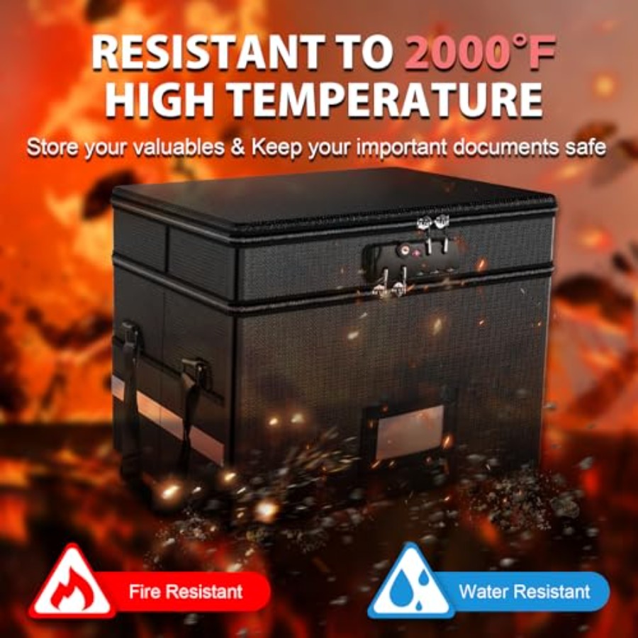 Fireproof Document Box with Lo - Fire Safe Document recension och pris