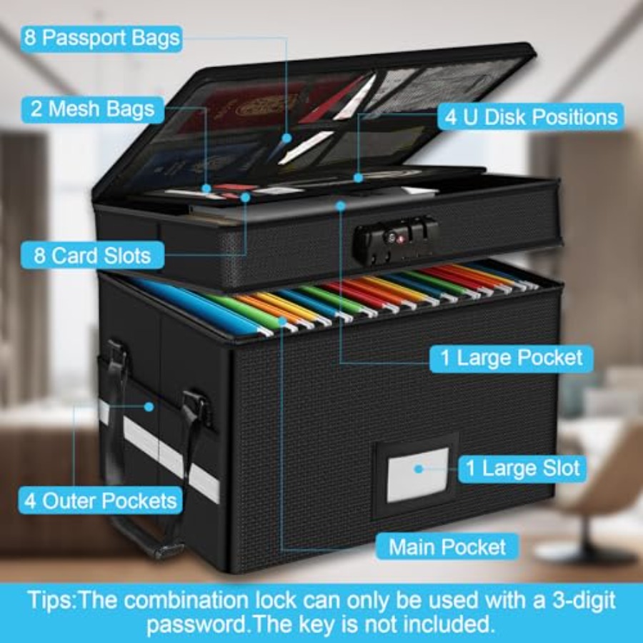 Fireproof Document Box with Lo - Fire Safe Document recension och pris
