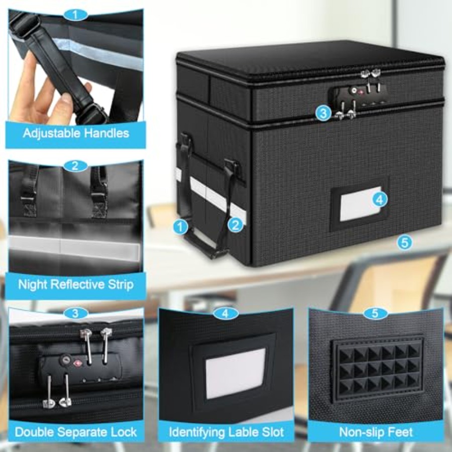Fireproof Document Box with Lo - Fire Safe Document recension och pris