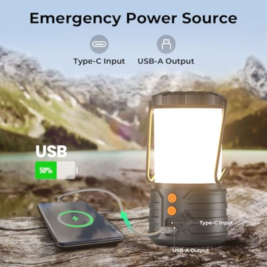 Camping Lantern, 5000mAh Recha - Power Outage Light recension och pris