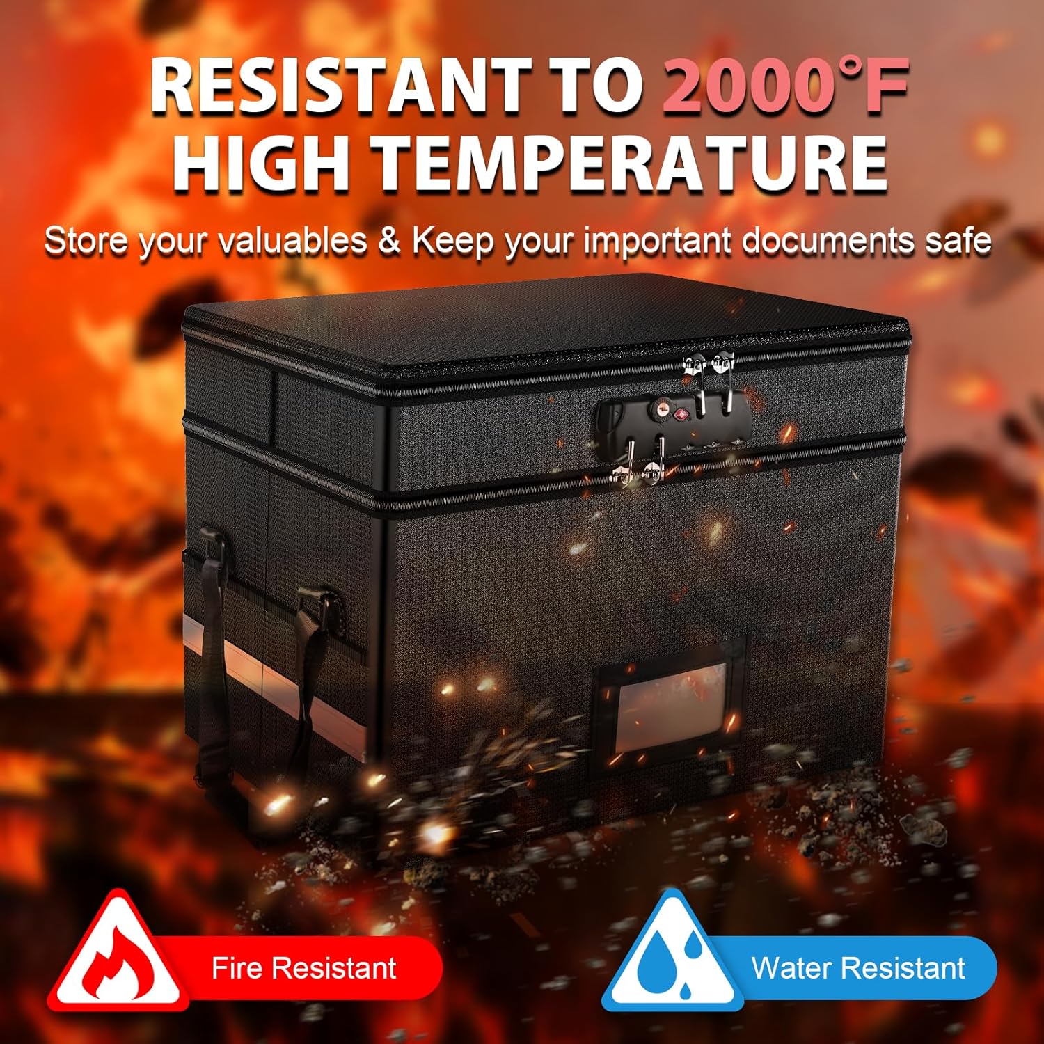 Fireproof Document Box with Lo - Fire Safe Document recension och pris