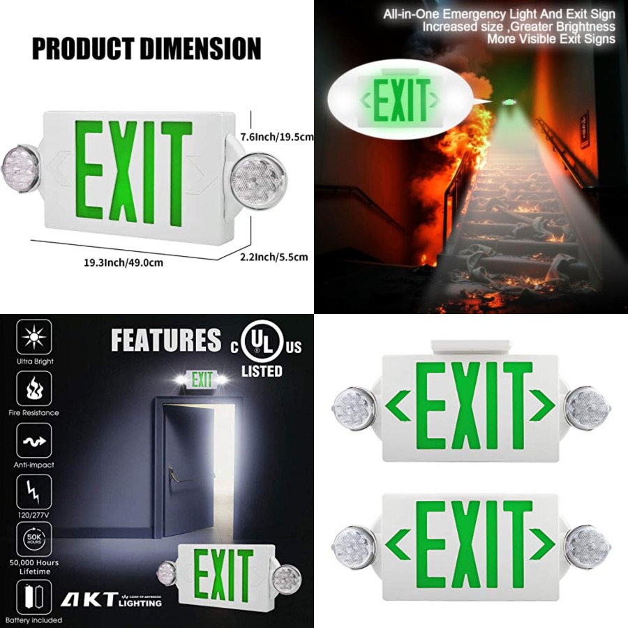 Emergency Exit Light, Adjustab - Emergency Exit Sign recension och pris