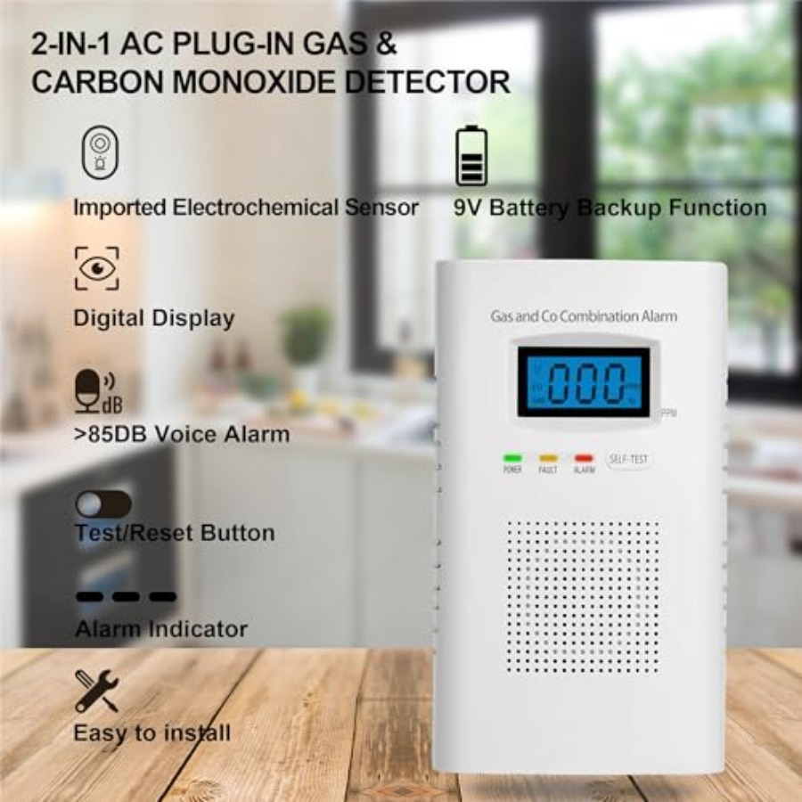 2 Pack Combination Gas and Car - Co Detector Plug recension och pris