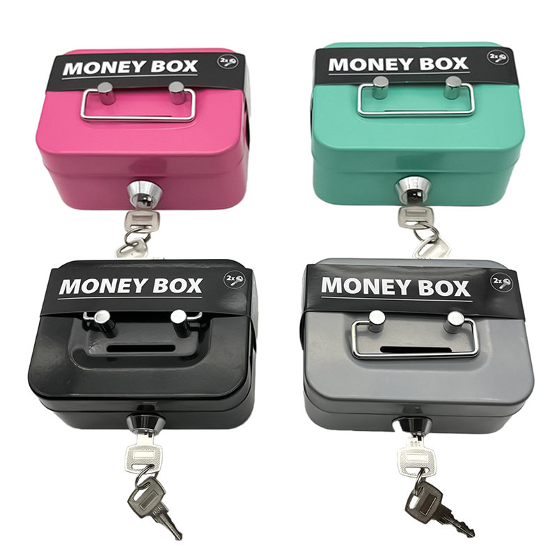 Money Safe Box Lockable Cash B - Lockbox Key Secure recension och pris