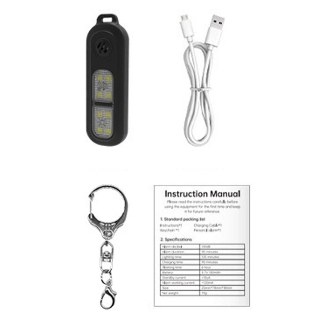 130dB Night Running Safety War - Personal Alarm Keychain recension och pris