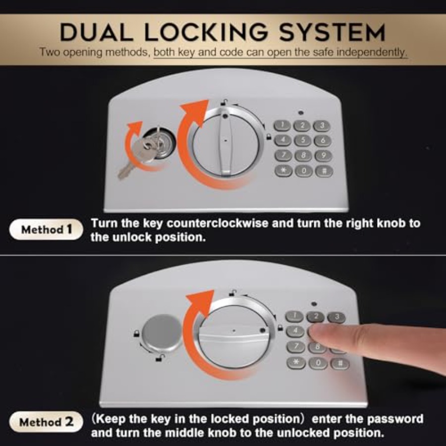 Portable Metal Safe Box with D - Fire Safe Document recension och pris