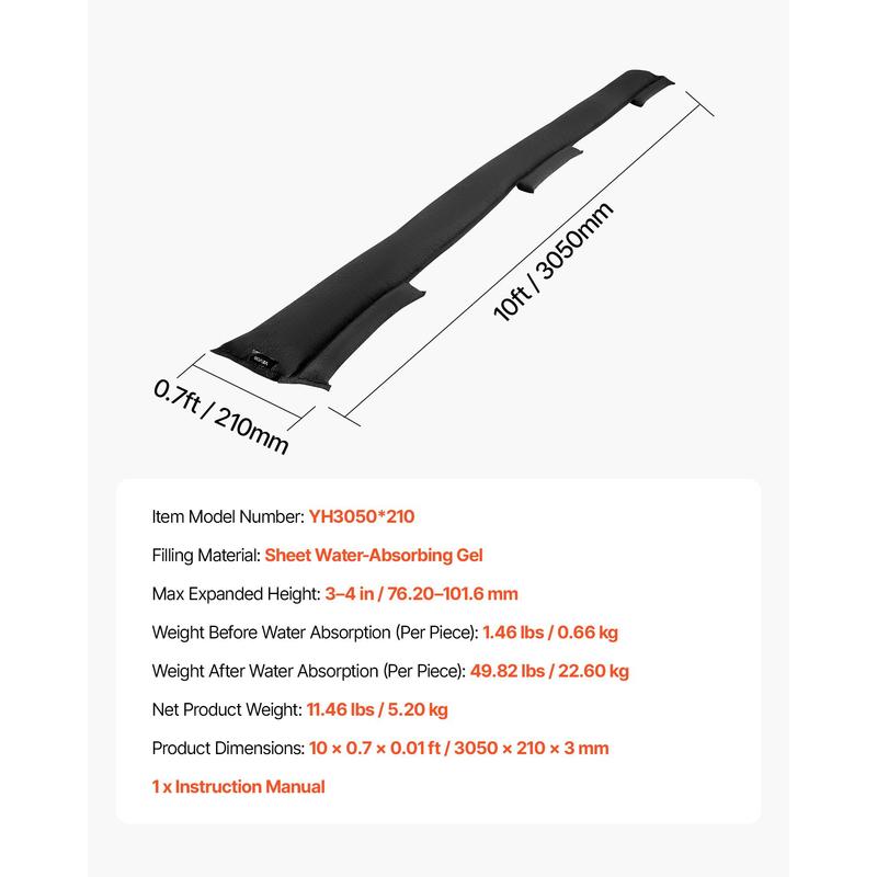Flood Barrier, 8 Pack, 10 x 0. - Flood Barrier Bag recension och pris