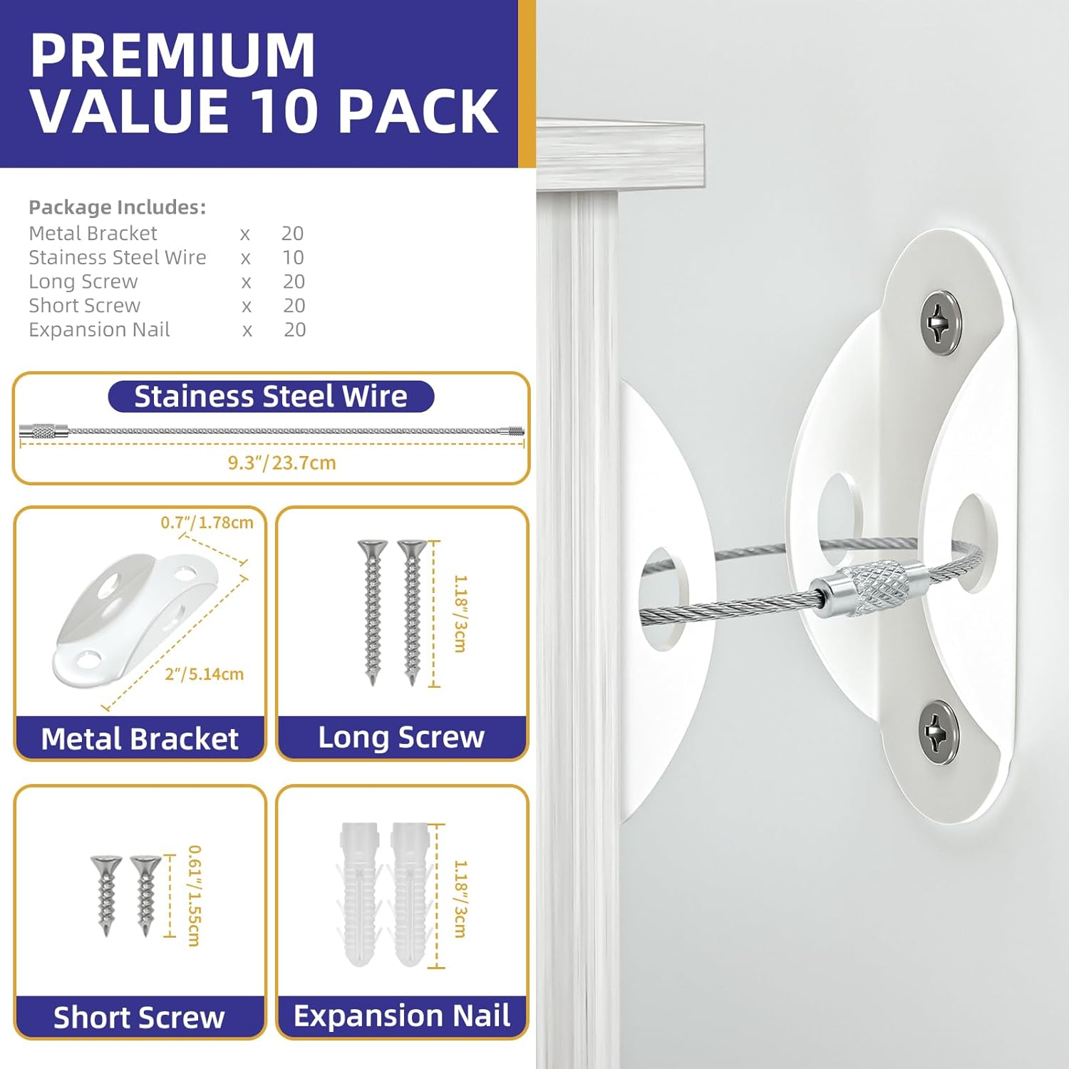 Furniture Anchors (10 Pack), F - Earthquake Anchor Strap recension och pris