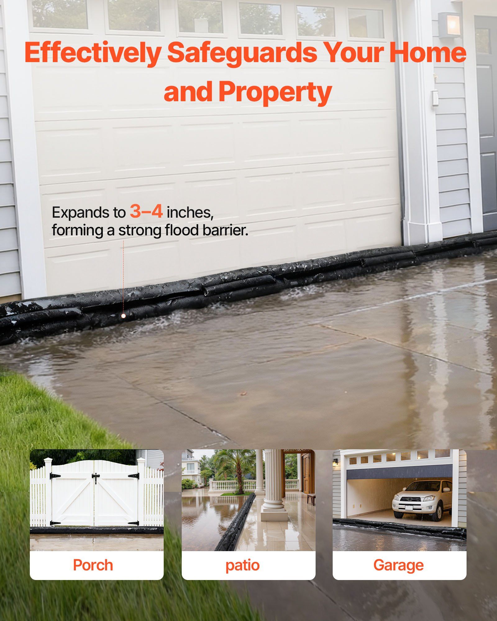 Flood Barrier, 8 Pack, 1.6 x 1 - Flood Barrier Bag recension och pris
