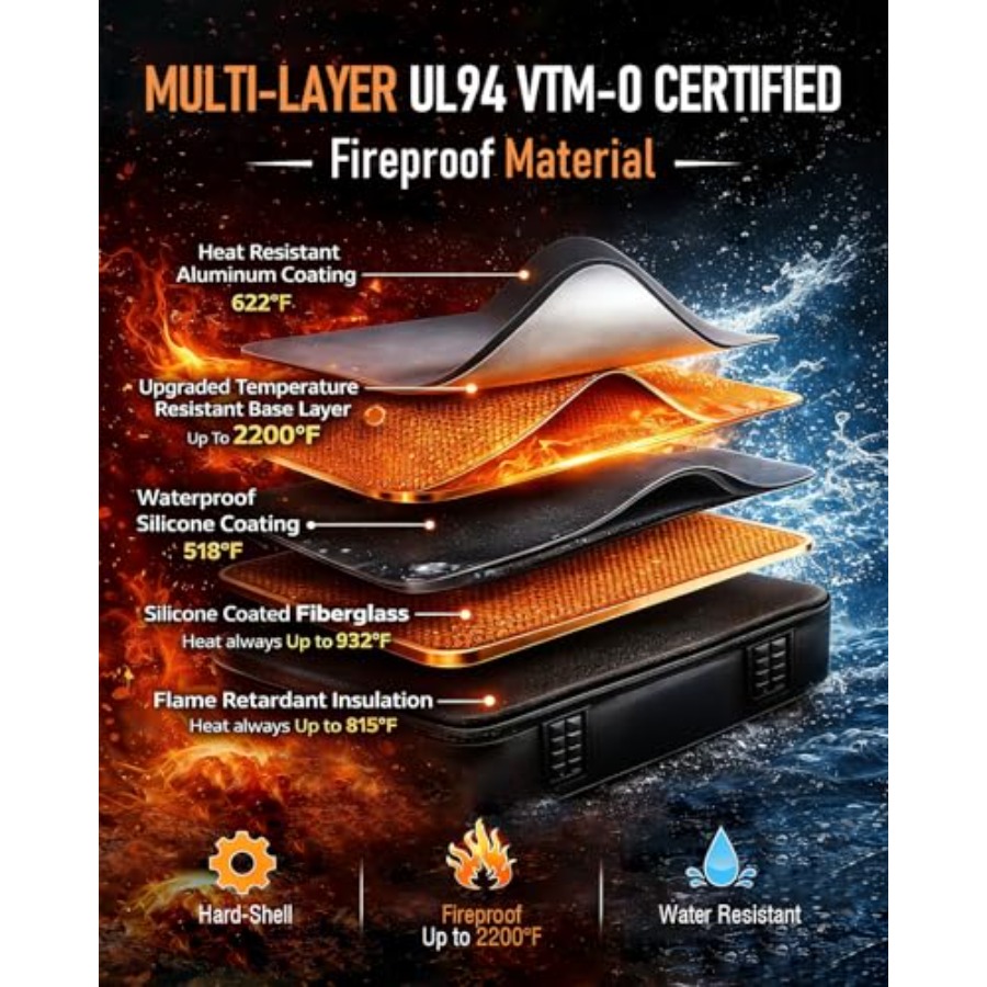 Fireproof Document Box - Hard- - Fire Safe Document recension och pris