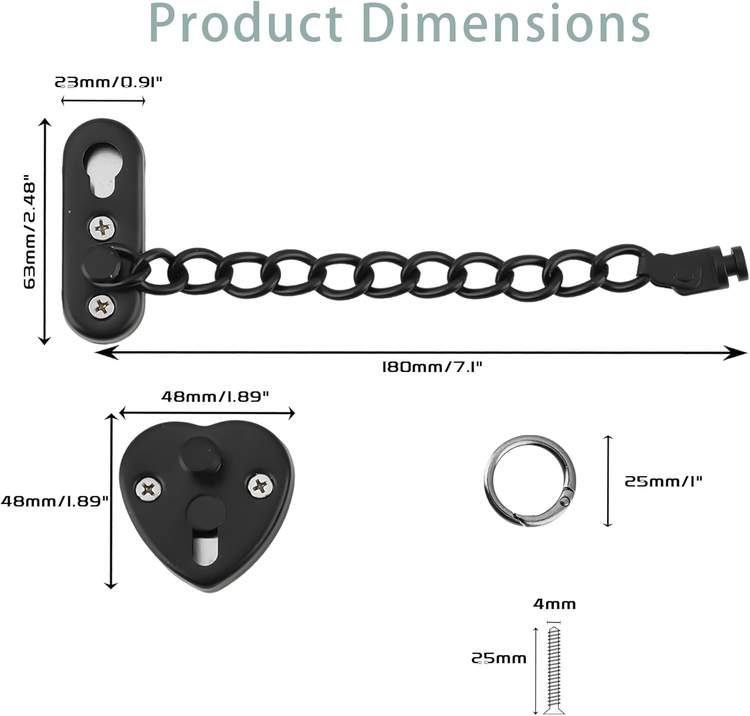 Heart-Shaped Door Chain Lock w - Security Chain Door recension och pris