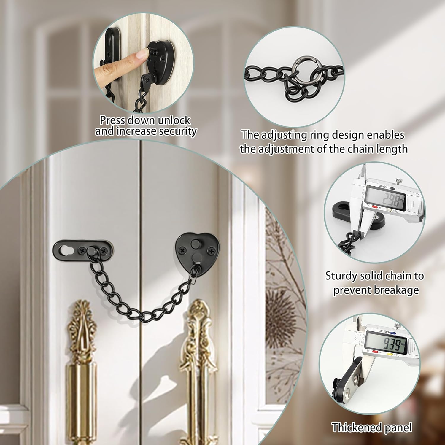 Heart-Shaped Door Chain Lock w - Security Chain Door recension och pris