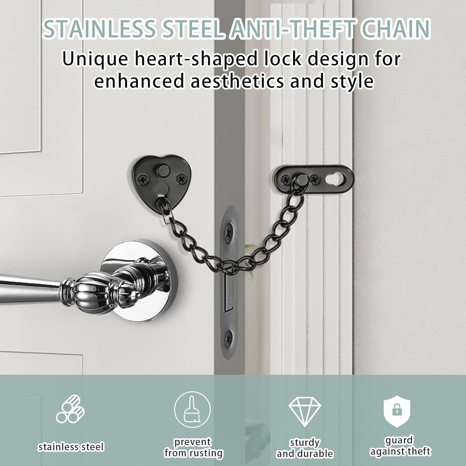Heart-Shaped Door Chain Lock w - Security Chain Door recension och pris
