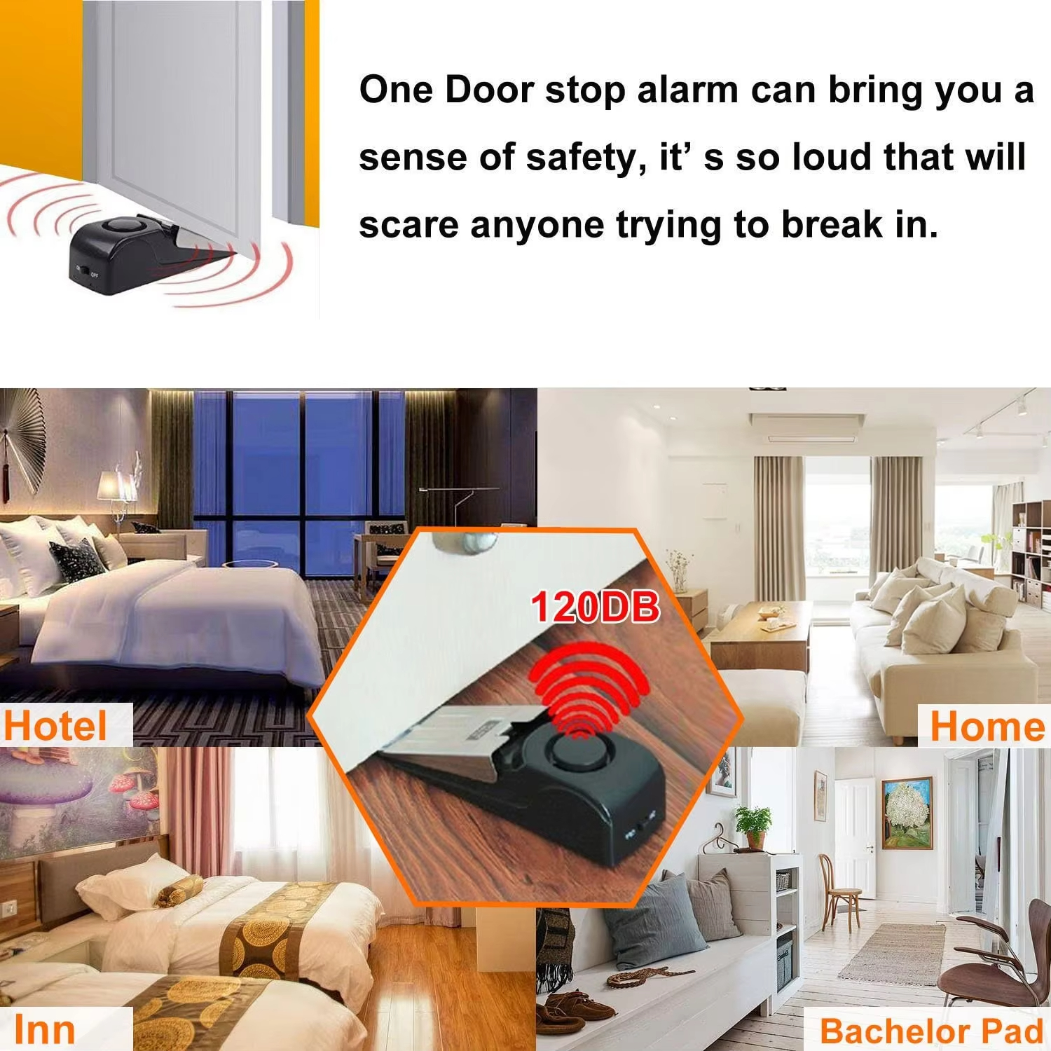 120db Wireless Stainless Steel - Door Stop Alarm recension och pris