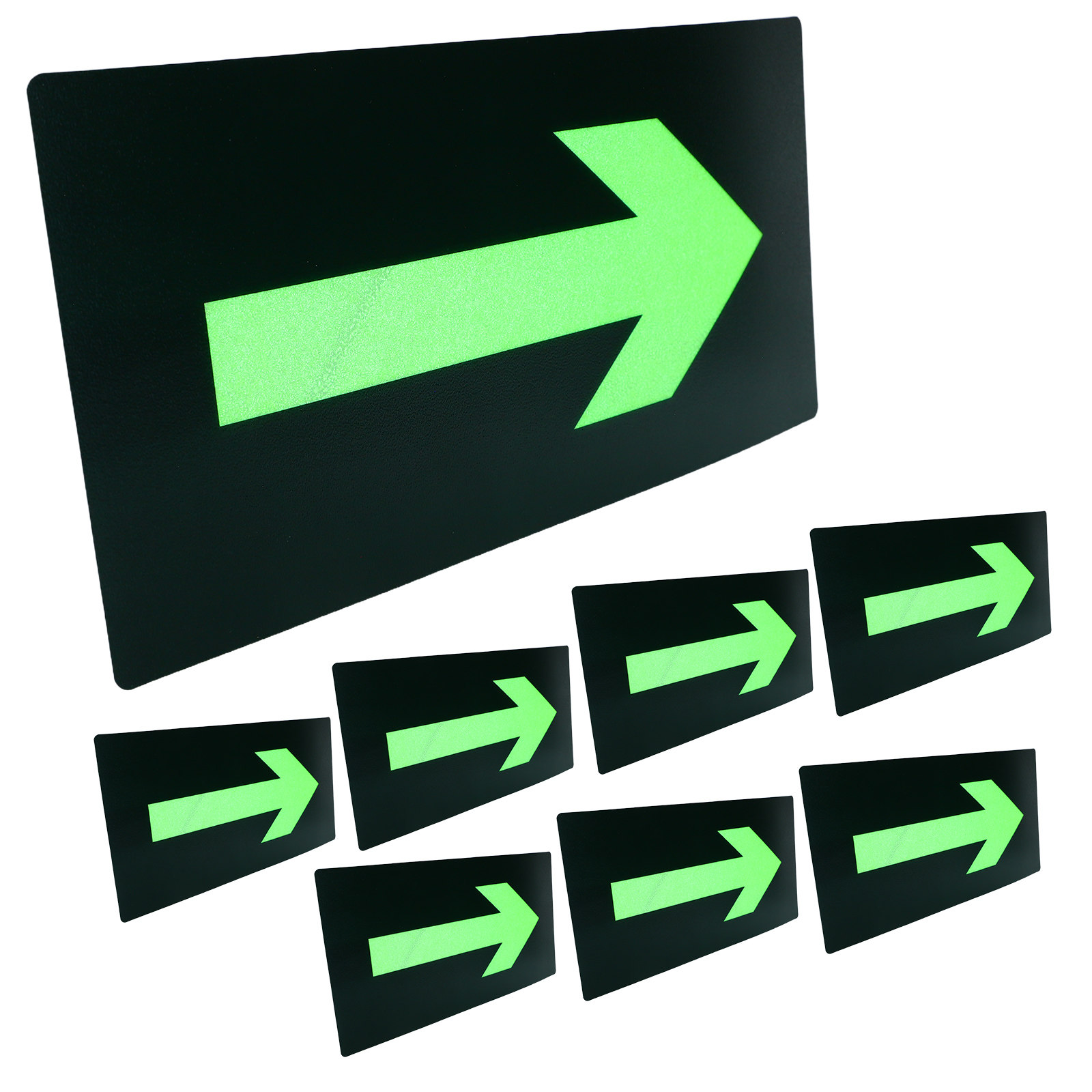 8Pcs Fire Evacuation Arrow Sti - Emergency Exit Sign recension och pris