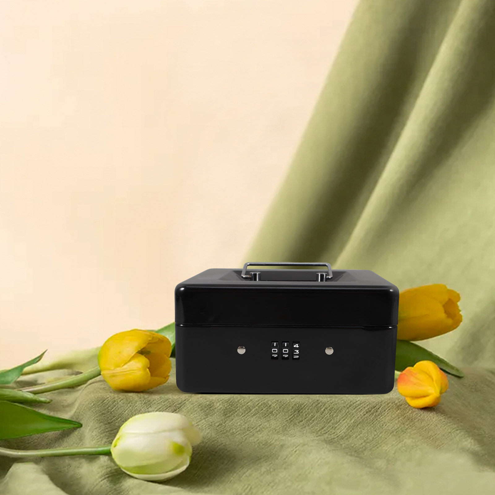 Small Lockable Steel Cash Box  - Lockbox Key Secure recension och pris