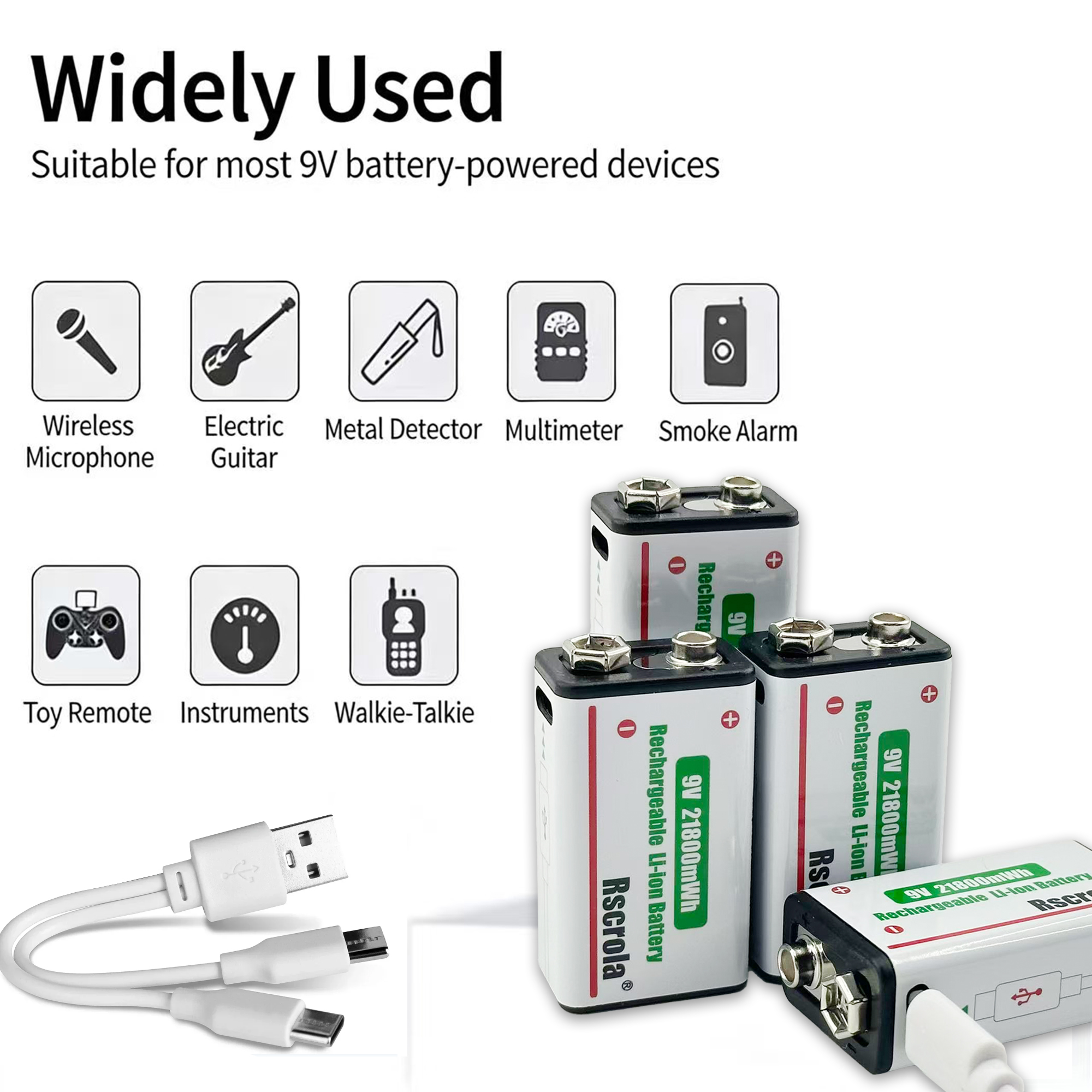 Long-Lasting 9V Lithium ion Re - Smoke Detector Interconnected recension och pris