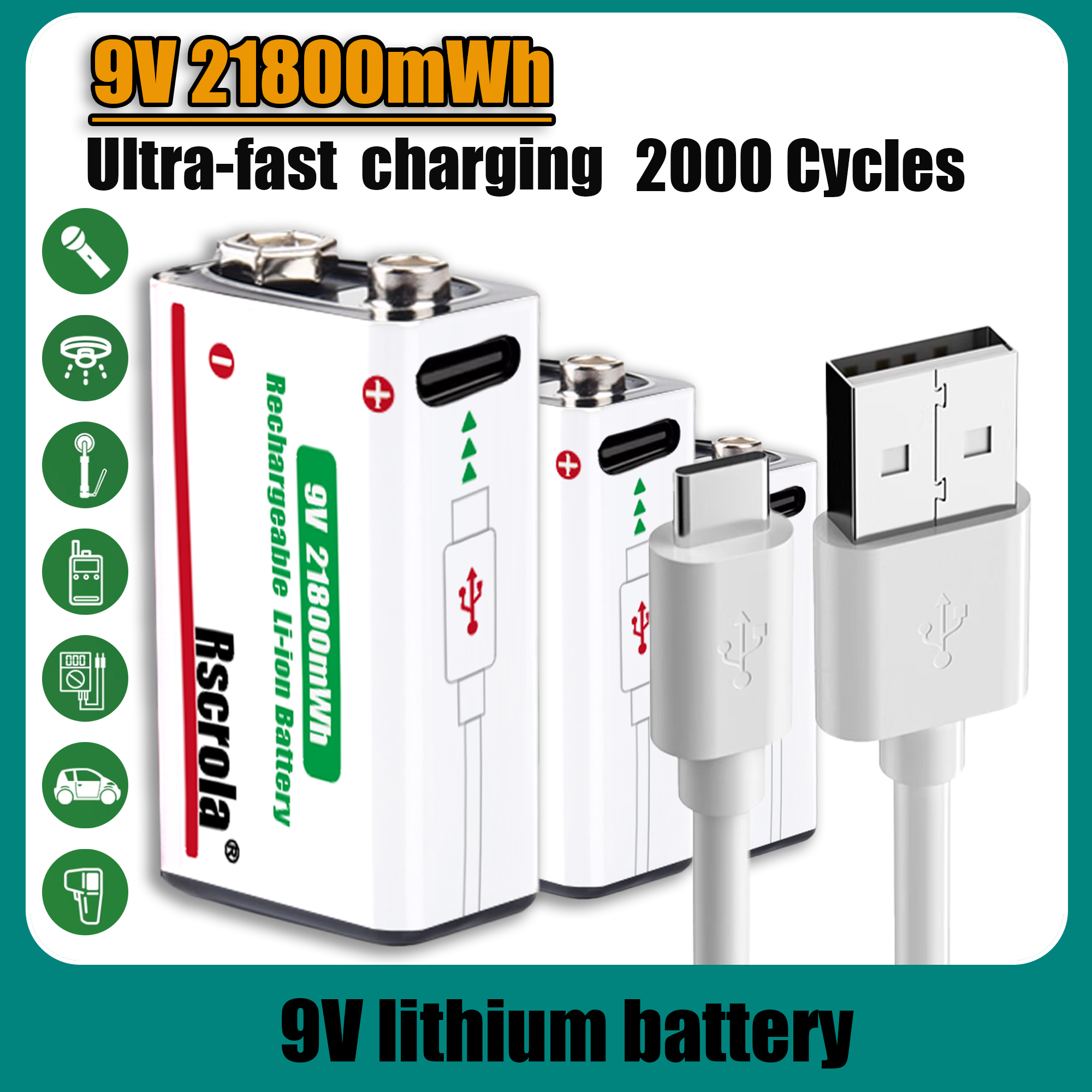 Long-Lasting 9V Lithium ion Re - Smoke Detector Interconnected recension och pris