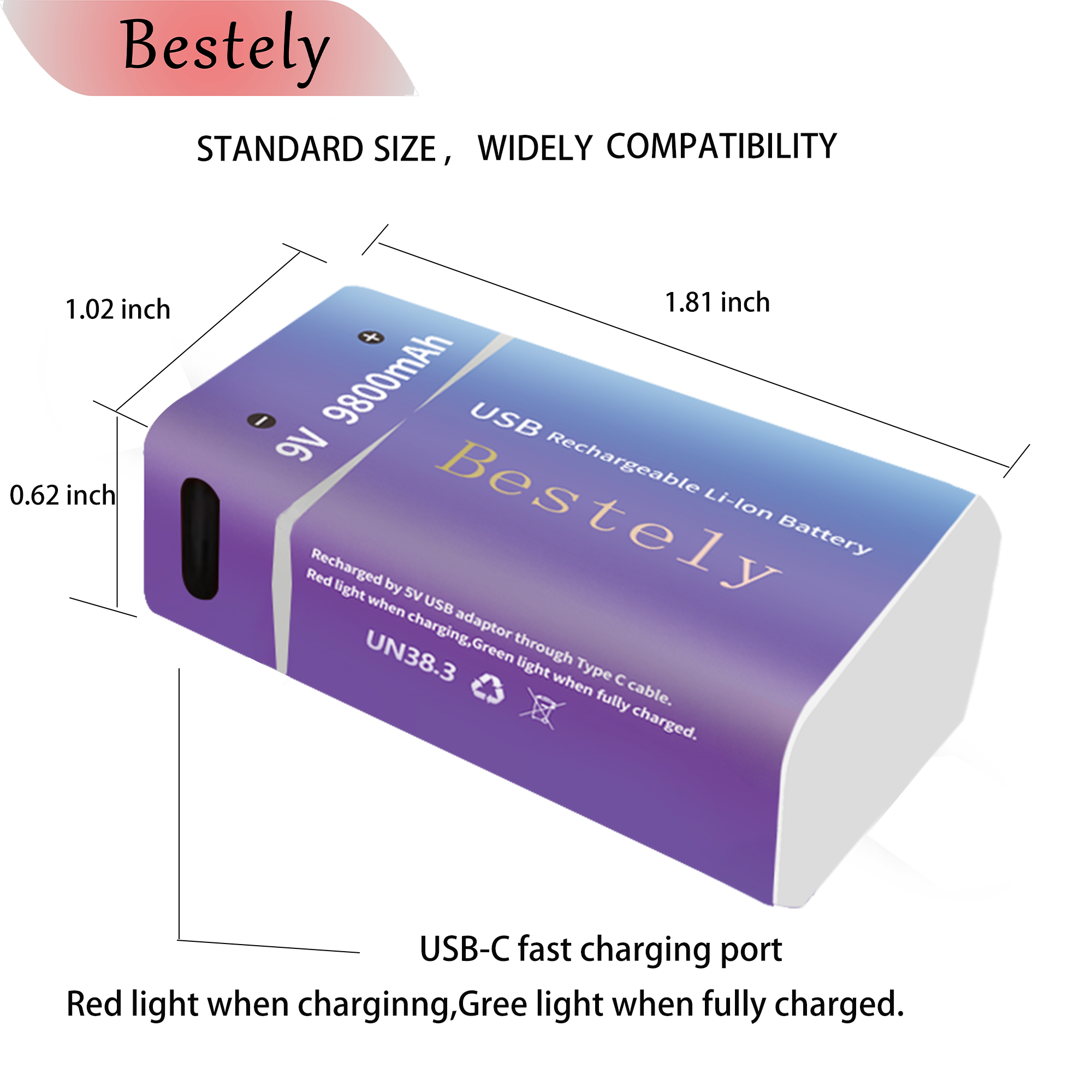 New 9V Rechargeable Li-ion Bat - Smoke Detector Interconnected recension och pris