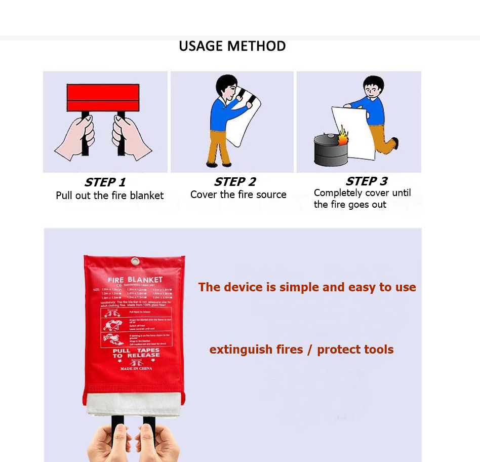 1M*1M Fire Blanket, Kitchen Es - Fire Blanket Kitchen recension och pris