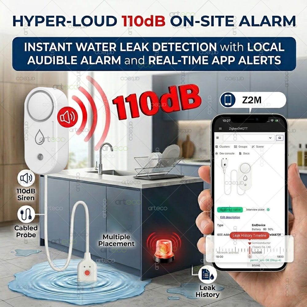 Zigbee Water Leak Detector Sma - Water Alarm Sensor recension och pris