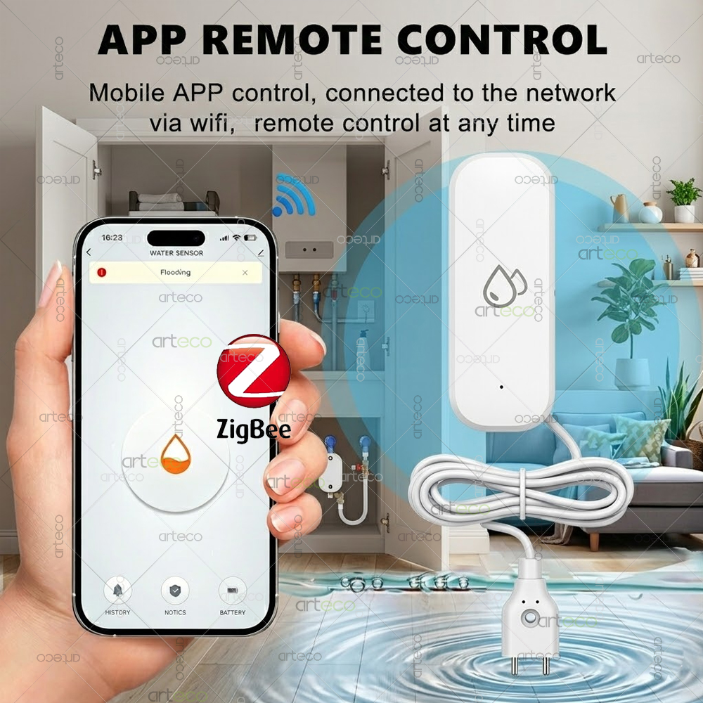 Zigbee Water Leak Detector Sma - Water Alarm Sensor recension och pris