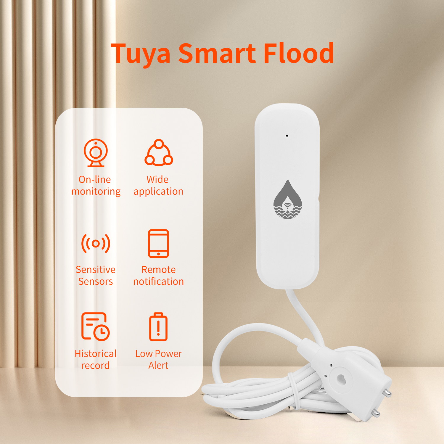 YFK Tuya WiFi Water Leakage Se - Water Alarm Sensor recension och pris
