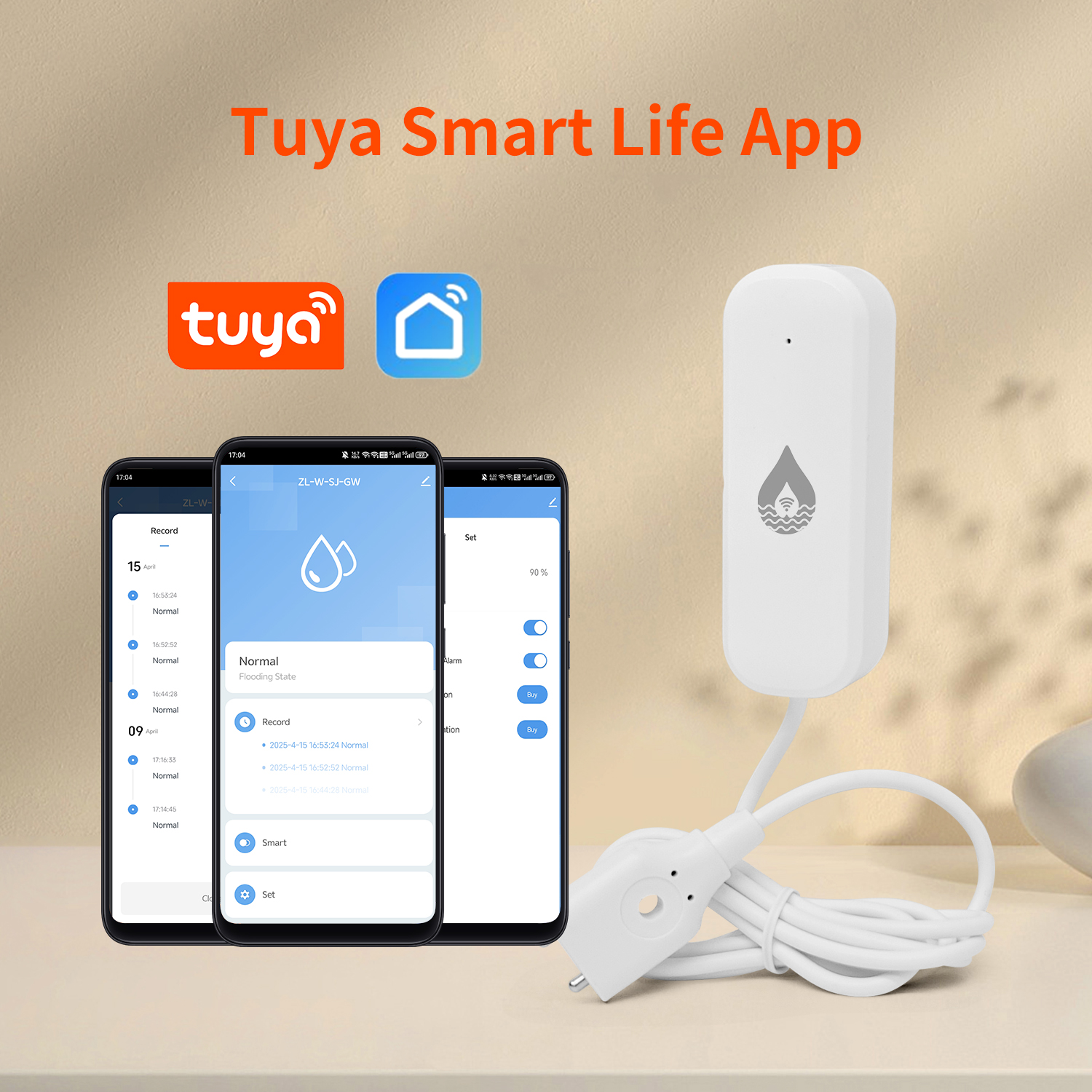 YFK Tuya WiFi Water Leakage Se - Water Alarm Sensor recension och pris