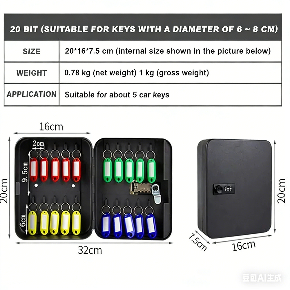 Combination Key Cabinet 20 Key - Lockbox Key Secure recension och pris