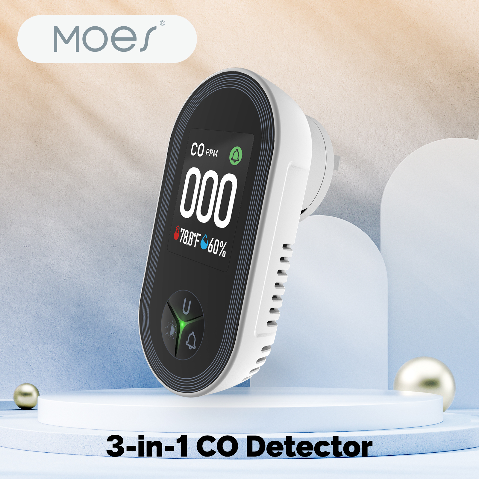 MOES 3in1 Carbon Monoxide Dete - Co Detector Plug recension och pris