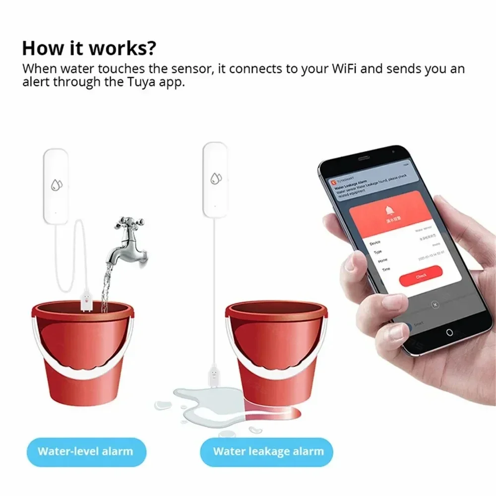 Tuya WiFi Water Sensor Leakage - Water Alarm Sensor recension och pris