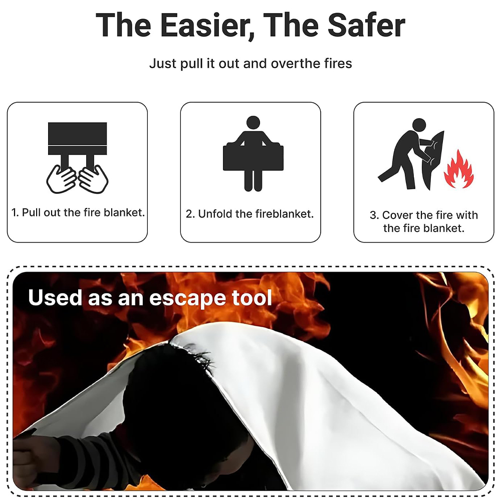 Fire Blanket 1/1.2/2M Easy & Q - Fire Blanket Kitchen recension och pris