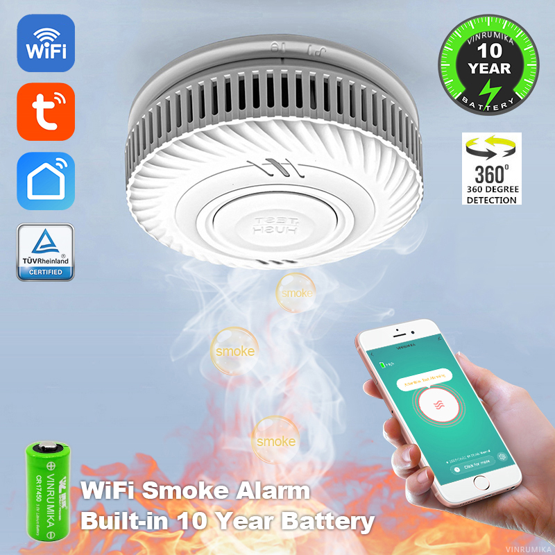 WiFi Tuya Smart Smoke Detector - Smoke Detector Interconnected recension och pris