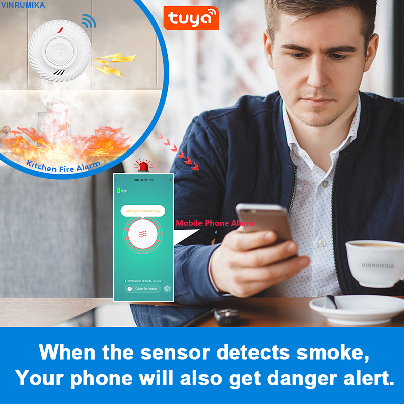 WiFi Tuya Smart Smoke Detector - Smoke Detector Interconnected recension och pris