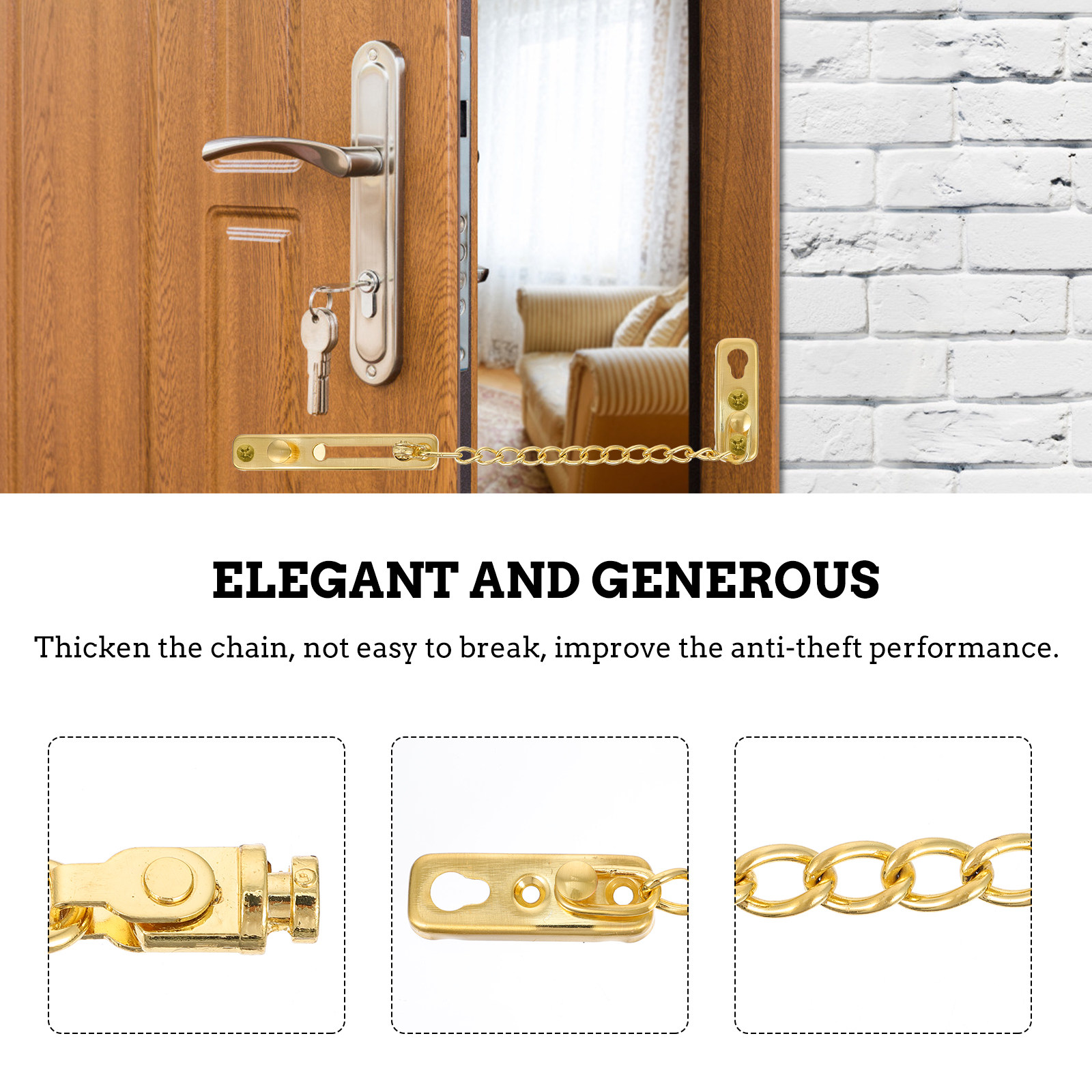 1Set Premium Stainless Steel D - Security Chain Door recension och pris
