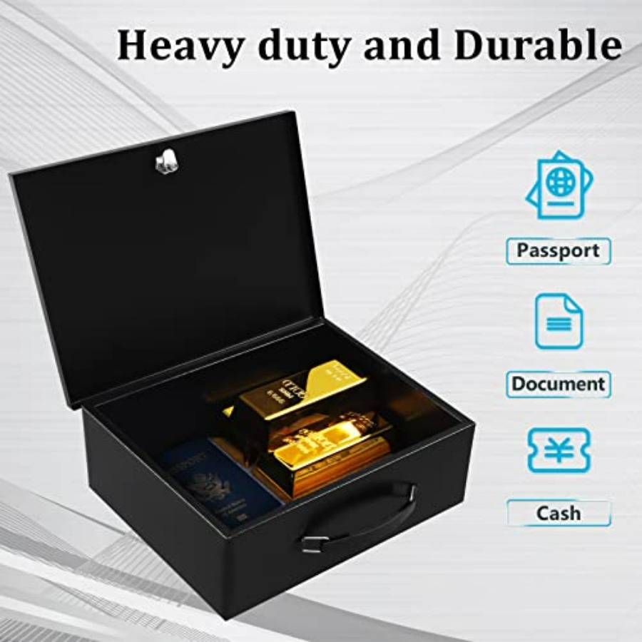 Portable Metal Safe Box with K - Fire Safe Document recension och pris