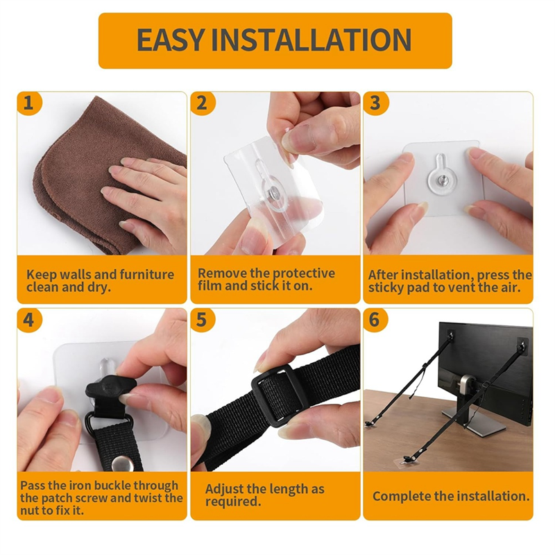 L62A 4 PCS Adjustable TV Safet - Earthquake Anchor Strap recension och pris