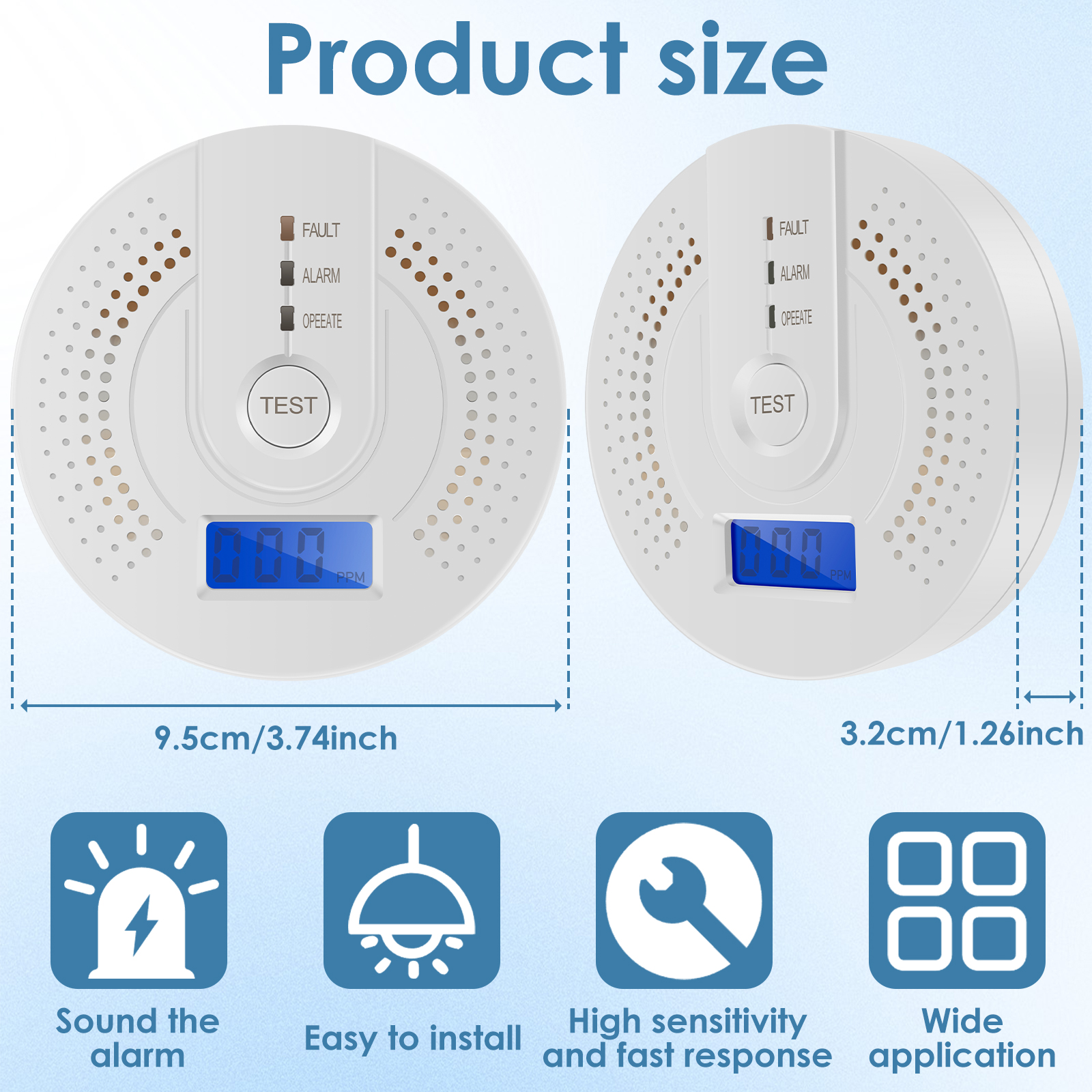 Independent CO Alarm Sensor Ca - Smoke Detector Interconnected recension och pris