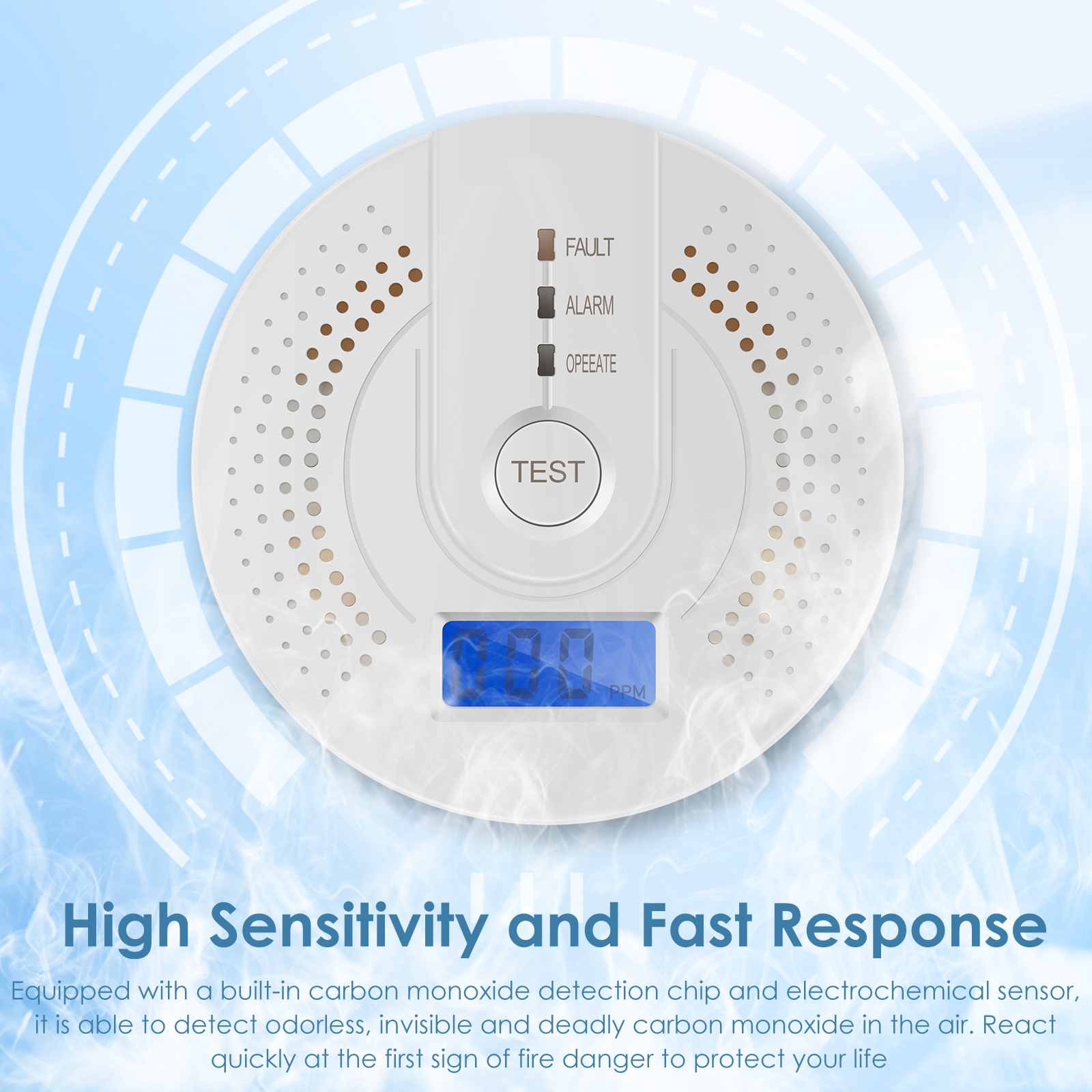 Independent CO Alarm Sensor Ca - Smoke Detector Interconnected recension och pris